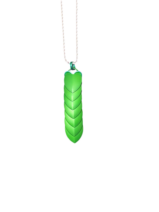 Green Scale pendant, Green Goblin necklace, chainmail charm