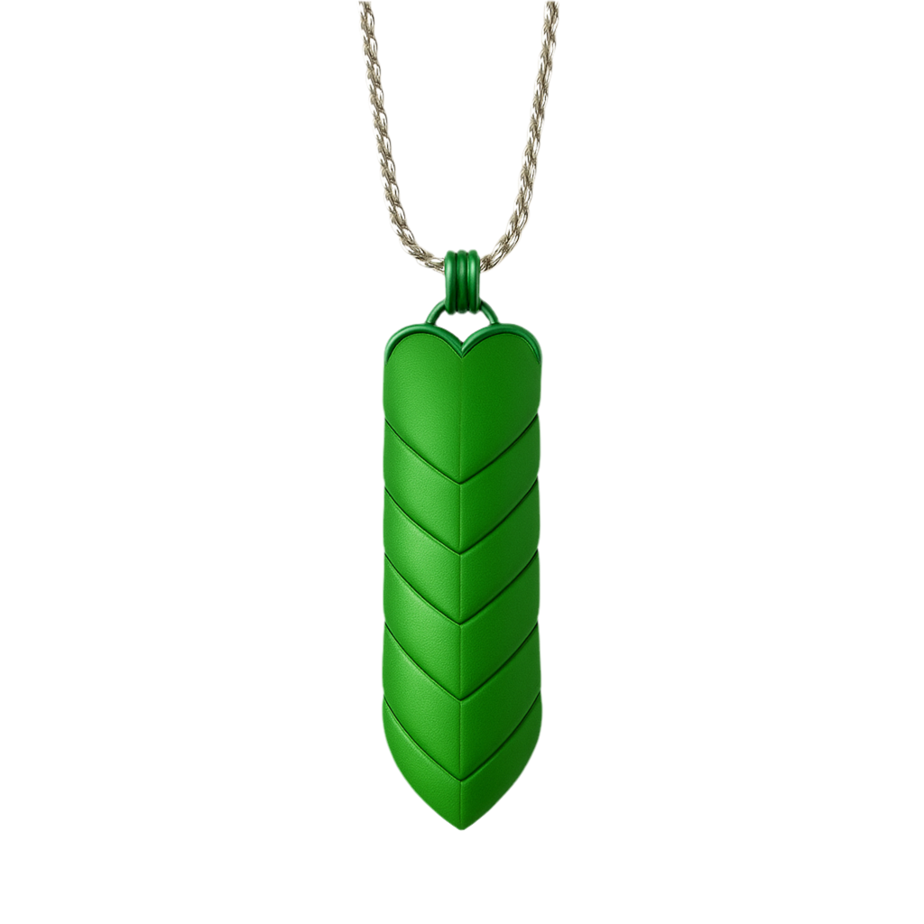 Green Scale pendant, Green Goblin necklace, chainmail charm